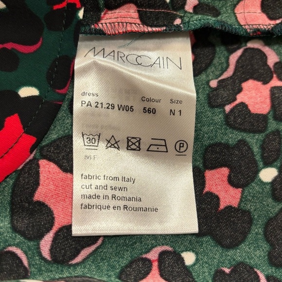 Marc Cain Addition Green and Hot Pink Leopard Cheetah Print Shift Dress N1 4 - Picture 6 of 8